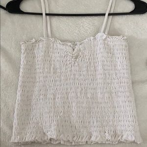 white scrunch tank top